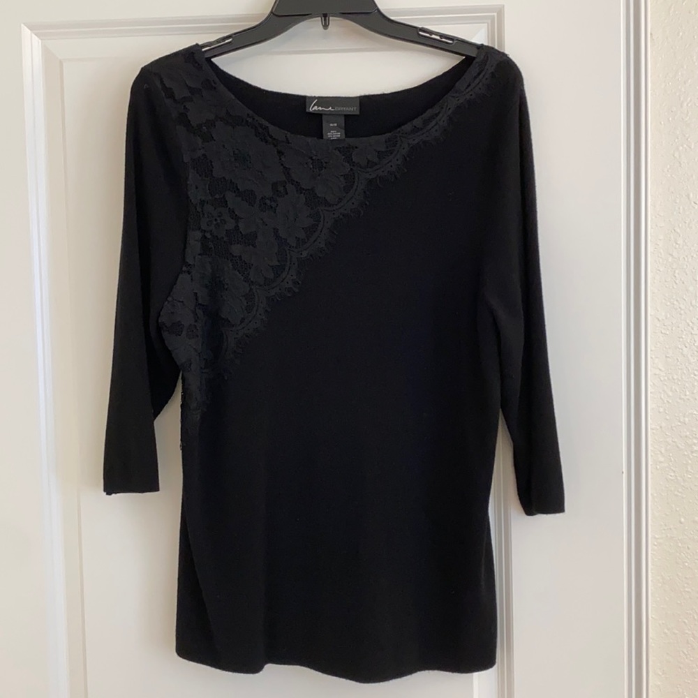 Lane Bryant Black Blouse with lace detail